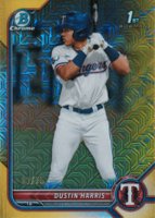 2022 Bowman Mega Box Chrome #119 Dustin Harris Yellow Refractor Baseball Card