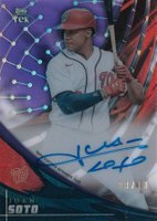 2022 Topps Clearly Authentic Topps Tek Autographs #JS Juan Soto Purple Baseball Card