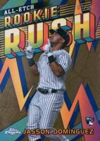 2024 Topps Chrome Logofractor Edition Chrome All Etch Rookie Rush #CERL4 Jasson Dominguez Gold Refractor Baseball Card