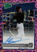 2020 Panini Donruss Optic Rated Prospects #RPSJD Jasson Dominguez Signature-Pink Velocity Baseball Card