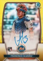 2023 Bowman Chrome Rookie Autographs #CRAFA Francisco Alvarez Yellow Refractor Baseball Card