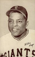 1962 Exhibits Statistic Back # Willie Mays Baseball Card