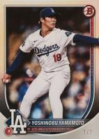 2025 Bowman #18 Yoshinobu Yamamoto Platinum 1/1 Baseball Card