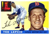 1955 Topps #128 Ted Lepcio Baseball Card