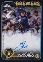 2024 Topps Chrome Logofractor Edition MLB Refractor Chrome Autographs #RCAJC Jackson Chourio Black Refractor Baseball Card