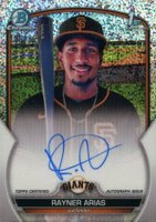 2023 Bowman Chrome Prospect Autographs #CPARA Rayner Arias Speckle Refractor Baseball Card
