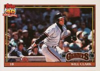 1991 Topps #500 Will Clark Baseball Card