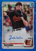 2020 Bowman Draft Chrome Draft Picks Autographs #CDAJWE Jordan Westburg Blue Refractor Baseball Card