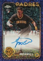 2024 Topps Chrome Rookie Autographs #RAJME Jackson Merrill Purple Speckle Refractor Baseball Card