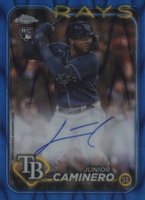 2024 Topps Chrome Rookie Autographs #RAJCA Junior Caminero Blue Raywave Refractor Baseball Card