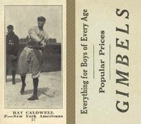 1916 Gimbels #27 Ray Caldwell Baseball Card