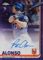 2019 Topps Chrome Rookie Autographs #RA-PA Peter Alonso Purple Refractor Baseball Card