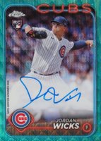 2024 Topps Chrome Rookie Autographs #RAJWS Jordan Wicks Aqua Wave Baseball Card