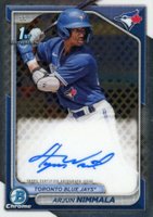 2024 Bowman Chrome Prospect Autographs #CPAAN Arjun Nimmala Baseball Card