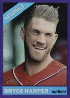 2015 Topps Heritage  #440 Bryce Harper Portrait-Chrome-Purple Refractor Baseball Card