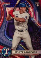 2024 Bowman's Best #65 Wyatt Langford Purple Refractor Baseball Card