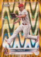 2022 Topps Chrome Sonic #200 Mike Trout Gold Raywave Refractor Baseball Card