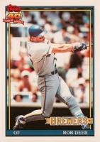1991 Topps Tiffany #192 Rob Deer Baseball Card