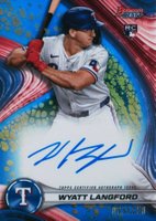 2024 Bowman's Best Best of 2024 Autographs #B24WL Wyatt Langford Blue Refractor Baseball Card