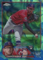 2023 Topps Chrome Update #USC94 Tanner Bibee Aqua/Blue Lava Lamp Refractor Baseball Card