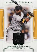 2020 Panini National Treasures #82 Gregory Polanco Material-Button Baseball Card