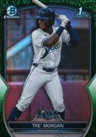 2023 Bowman Draft #BDC199 Tre' Morgan Chrome-Green Grass Baseball Card