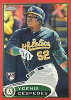2012 Topps Chrome #180 Yoenis Cespedes Green Jersey-Red Refractor Baseball Card