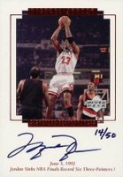 1999 Upper Deck MJ Master Collection Signature Performances #MJ5 Finals record 6 three pointers Basketball Card