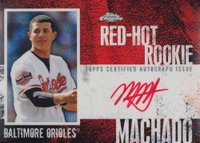 2013 Topps Chrome Red Hot Rookie Autographs #MM Manny Machado Baseball Card