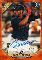 2018 Bowman Rookie of the Year Favorites Chrome Autographs #RD Rafael Devers Orange Refractor Baseball Card