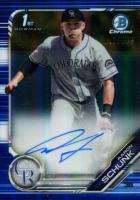 2019 Bowman Draft Chrome Draft Picks Autograph #CDAAS Aaron Schunk Blue Refractor Baseball Card