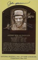 1999 Hall of Fame Autographs # Andre Dawson Yellow HOF Plaque Baseball Card