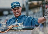 2018 Topps #290 Salvador Perez Hoodie With Sunglasses on Hat Baseball Card