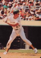1987 Mother's Cookies Mark McGwire #3 Mark McGwire Beginning Bat Swing Baseball Card