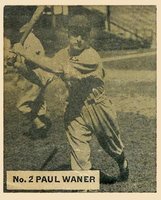 1936 Goudey World Wide Gum  #2 Paul Waner Baseball Card