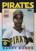 2001 Topps Chrome Traded #T11 Barry Bonds 1986 Reprint-Retrofractor Baseball Card