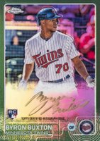 2015 Topps Chrome Autograph Rookies #AR-BBN Byron Buxton Green Refractor Baseball Card