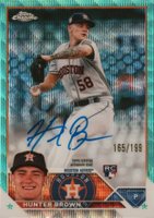 2023 Topps Chrome Rookie Autograph #RAHBR Hunter Brown Aqua Wave Baseball Card