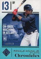 2018 Panini Chronicles #37 Ronald Acuna Jr. Teal Baseball Card