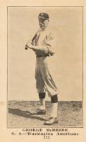 1917 Boston Store #111 George McBride Baseball Card