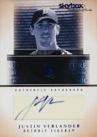 2005 Skybox Autographics Future Signs Autograph #JV Justin Verlander Blue Baseball Card