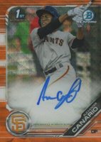 2019 Bowman Chrome Prospects Autographs #CPAAC Alexander Canario Orange Wave Refractor Baseball Card