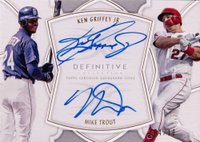 2020 Topps Definitive Collection Dual Autograph Collection #GT Ken Griffey Jr./Mike Trout Baseball Card