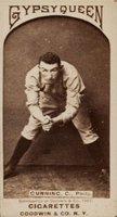 1887 Gypsy Queens # Tom Gunning Bending forward-hands by R/knee Baseball Card