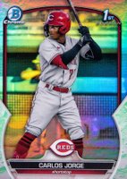 2023 Bowman Chrome Prospects #BCP120 Carlos Jorge Lunar Glow Refractor Baseball Card