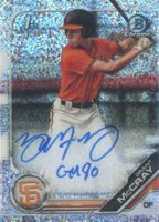 2019 Bowman Draft Chrome Draft Picks Autograph #CDAGM Grant McCray Sparkles Refractor Baseball Card