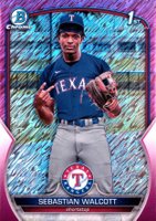 2023 Bowman Chrome Prospects #BCP189 Sebastian Walcott Fuchsia Shimmer Baseball Card