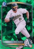 2025 Bowman Sapphire Edition Chrome Prospects #BCP114 Nick Kurtz Green Baseball Card