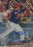 2018 Topps Chrome Update #HMT55 Juan Soto Autograph-X-Fractor Baseball Card