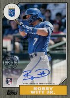 2022 Topps Update 1987 Topps Baseball Autographs #87BABW Bobby Witt Jr. Black Baseball Card
